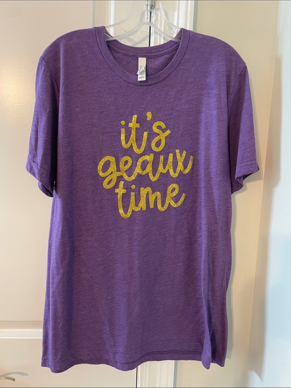 Bella Canvas Purple Tee with Gold Glitter Script
